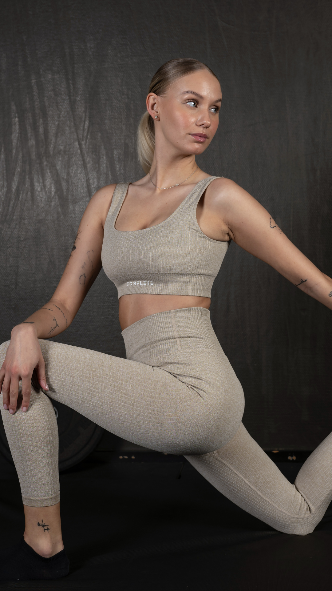 RIBBAD SPORT BH - Beige